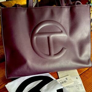 Telfar Medium Eggplant Shopping Bag Tote Crossbody *near new*